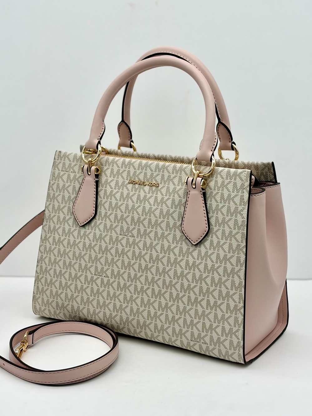 Michael Kors Marilyn Medium Signature Logo Convertible Satchel Crossbody Bag NWT - Picture 14 of 16